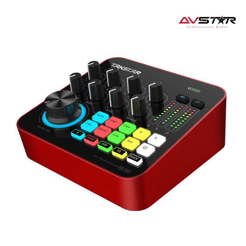 Sound Card Takstar MX1 Pro Tích Hợp Auto tune, Thu Âm, Livestream Hát Karaoke Chính Hãng Cao Cấp Bảo Hành 1 Năm