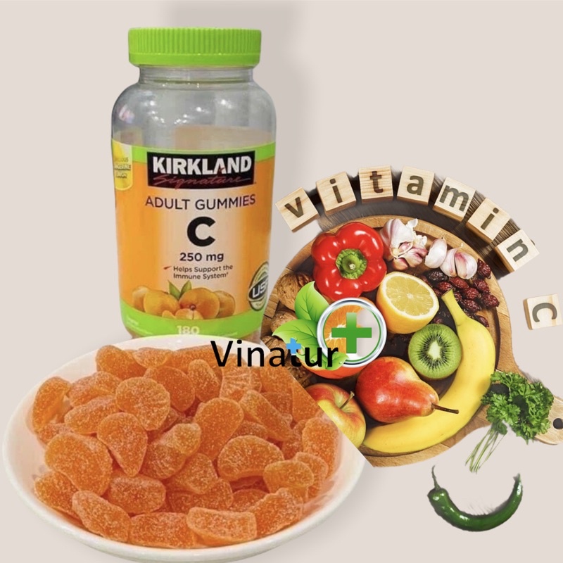 Kẹo dẻo Vitamin C Kirkland 250mg|Kirkland Adult Gummies C 180 viên của Mỹ