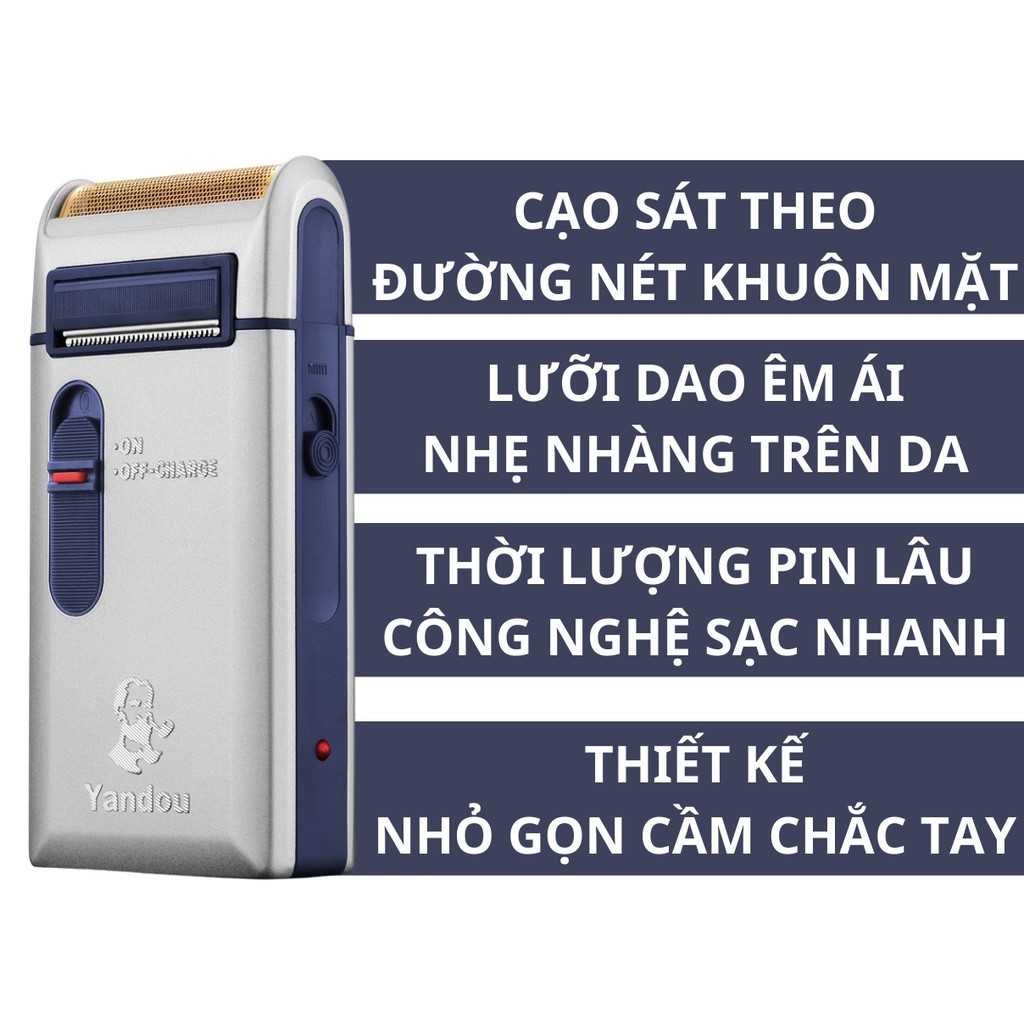 Máy cạo râu đa năng YANDOU SC w301u Cạo khô cạo ướt - Máy cạo râu đàn ông hình ông già DC04