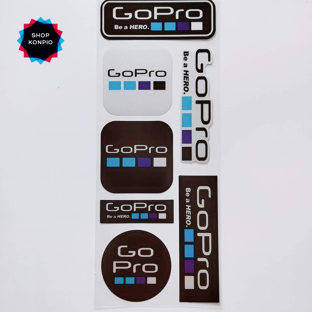 Bộ Tem Sticker Phản Quang GoPro Cao Cấp Dán Xe Máy, Ô Tô, Mũ Bảo Hiểm, Chống Thấm Nước, Chống Bay Màu