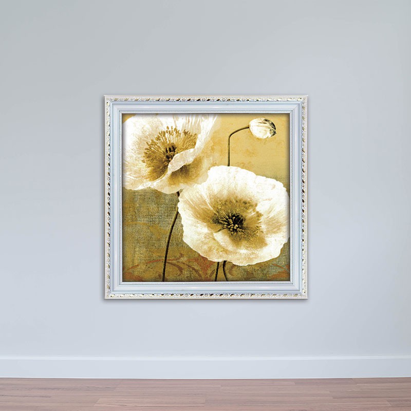 Tranh canvas đóng khung in hình hoa mỹ nhân trắng TT1909