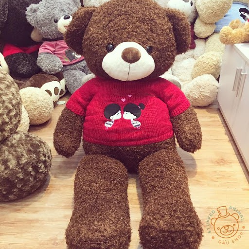 Gấu Bông Teddy  Áo Len Đỏ Gấu bông To Đẹp Hàng Cao Cấp [Hình ảnh thật chụp tại shop size thực 147cm]