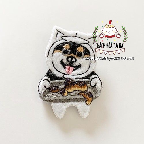 ( kit thêu) Diy thêu tay hoạt hình xinh xắn- thêu pin cài áo, túi sách hoạt hình HUSKY- HANDMADE sáng tạo- na na SHOP