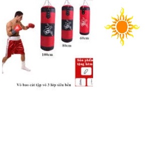 Bao cát đấm bốc boxing,tập võ 3 lớp siêu bền đã nhồi