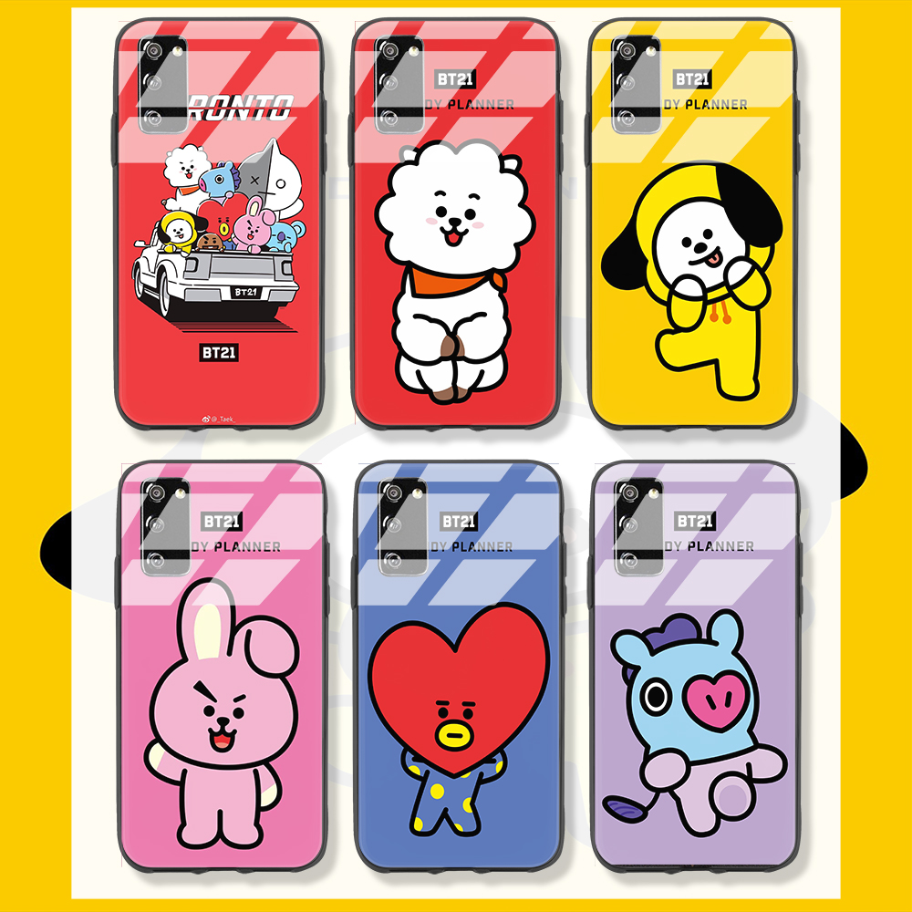 Samsung Case Samsung galaxy note 20 plus 20 Ultra Samsung galaxy note 10lite Samsung galaxy note 10 plus BTS BT21 Cute TATA RJ CHIMMY COOKY SHOOKY MANG KOYA VAN Casing Phone Case GLASS CASE protective Cover