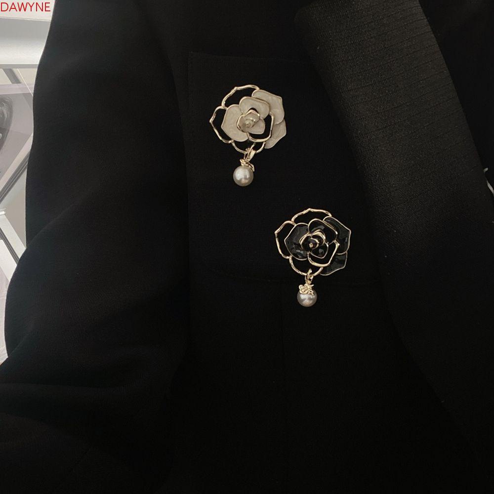 Ghim Cài Áo Hình Hoa Trà Đính Ngọc Trai Nhân Tạo Thời Trang