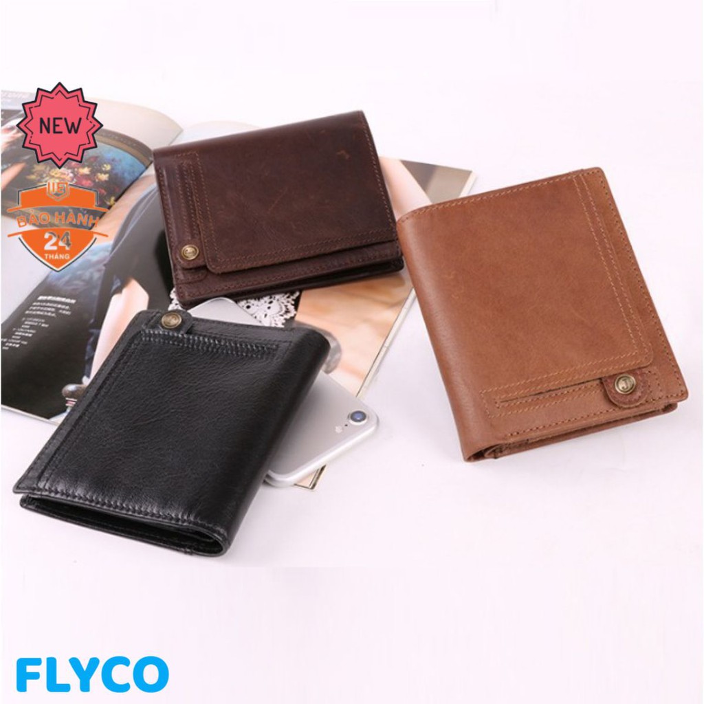 Bóp Ví Đứng Nam Da Ngựa Điên Women Wallet Genuine Bò - Nam Nữ 2077 - Bảo Hành 2 Năm - Contac