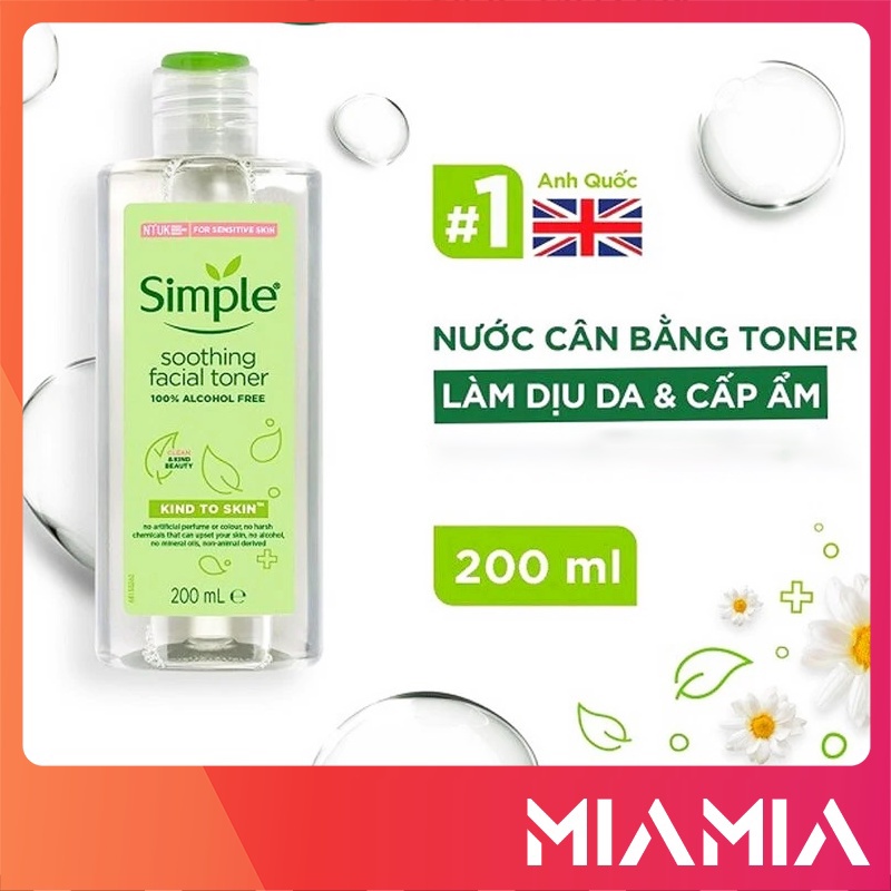 Nước Hoa Hồng Simple Kind To Skin 200ml Chính Hãng