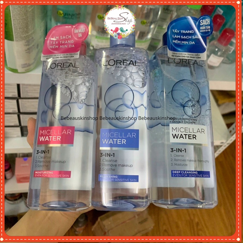 Nước tẩy trang Loreal L'Oreal Paris Micellar Water [Công Ty, Tem Phụ]- Bebeauskinshop