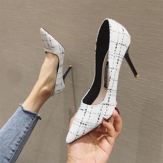 Giày cao gót mũi nhọn gót nhọn đế 9 phân màu đen (ảnh thật ở cuối)