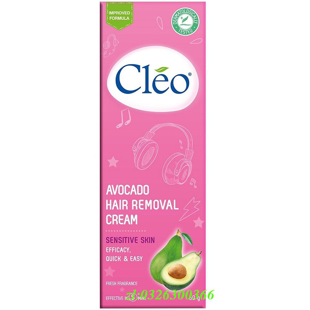 Kem Tẩy Lông 50g Cleo Cho Da Nhạy Cảm  Avocado Hair Removal Cream Sensitive Skin