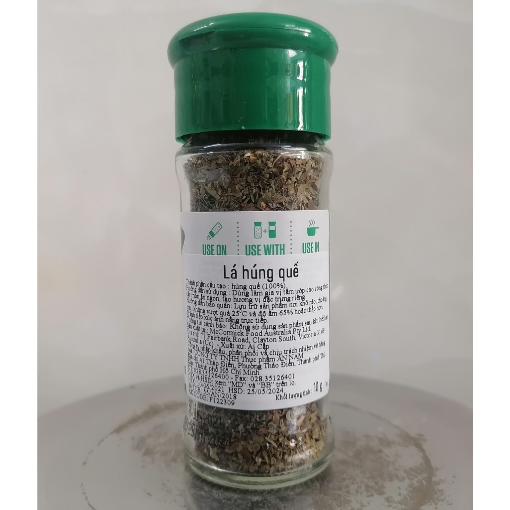 [Lọ nhỏ 10g - BASIL LEAVES] LÁ HÚNG QUẾ [Egypt] MCCORMICK (anm-hk)