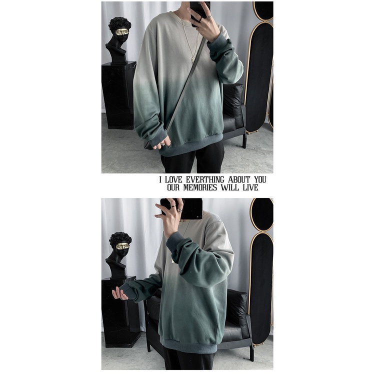 Áo sweater nam form rộng, Áo sweater nam form rộng unisex màu loang tay dài mặc nhà đi chơi thời trang ulzzang hàn quốc