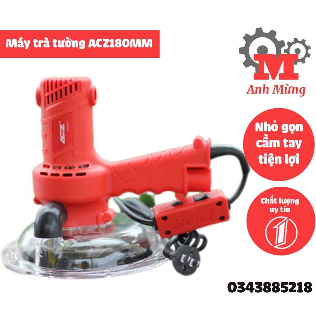 Máy trà tường  ACZ 180MM, máy đánh bóng trà nhám chính hãng