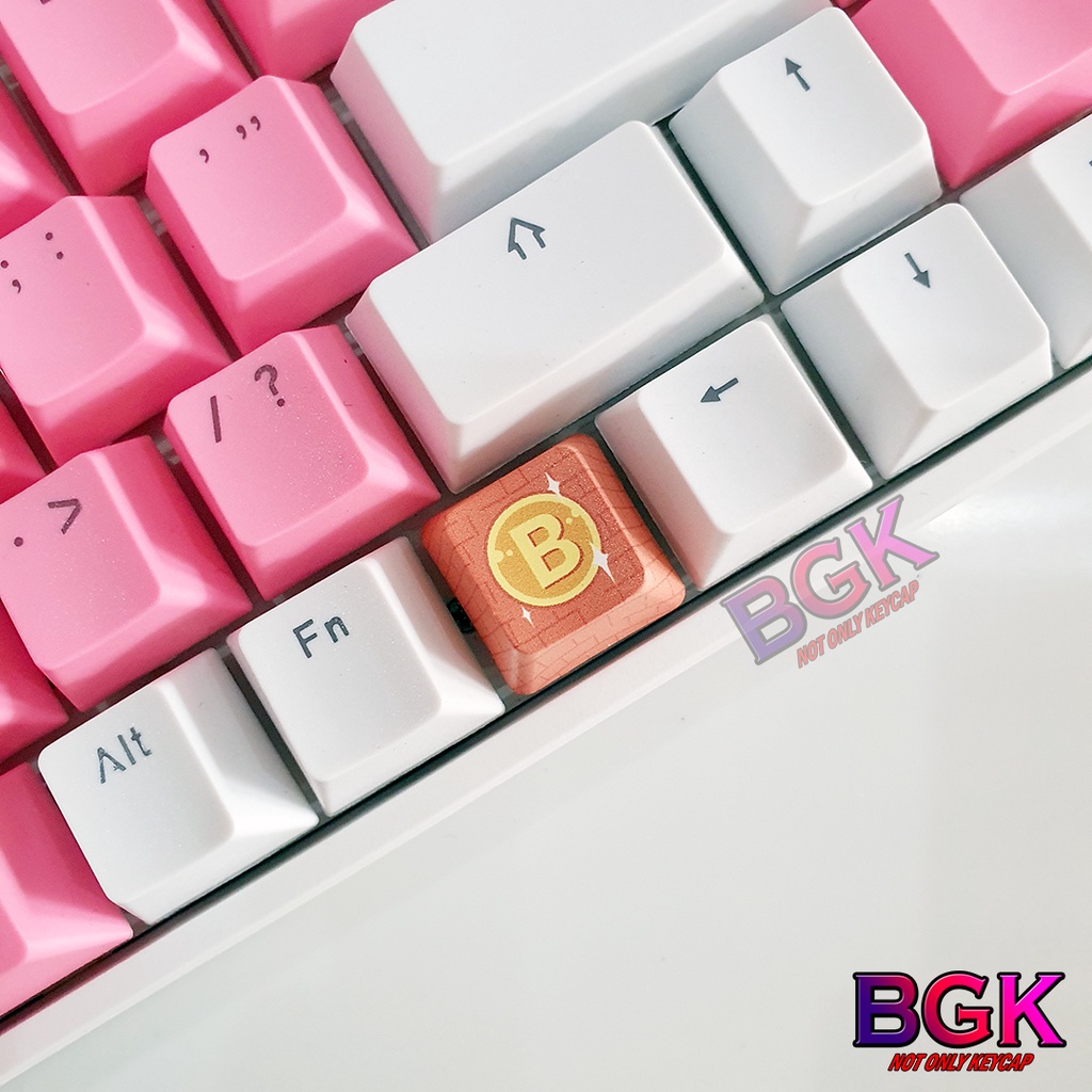 Keycap Lẻ Hình Đầu BIT Coin OEM R1 profile in Dye sub( keycap resin độc lạ )( Keycap Artisan )