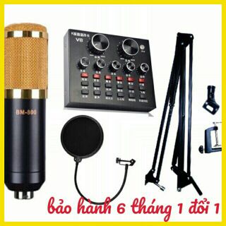 Combo livestream bm800 , v8, màng lọc âm, chân kẹp bàn