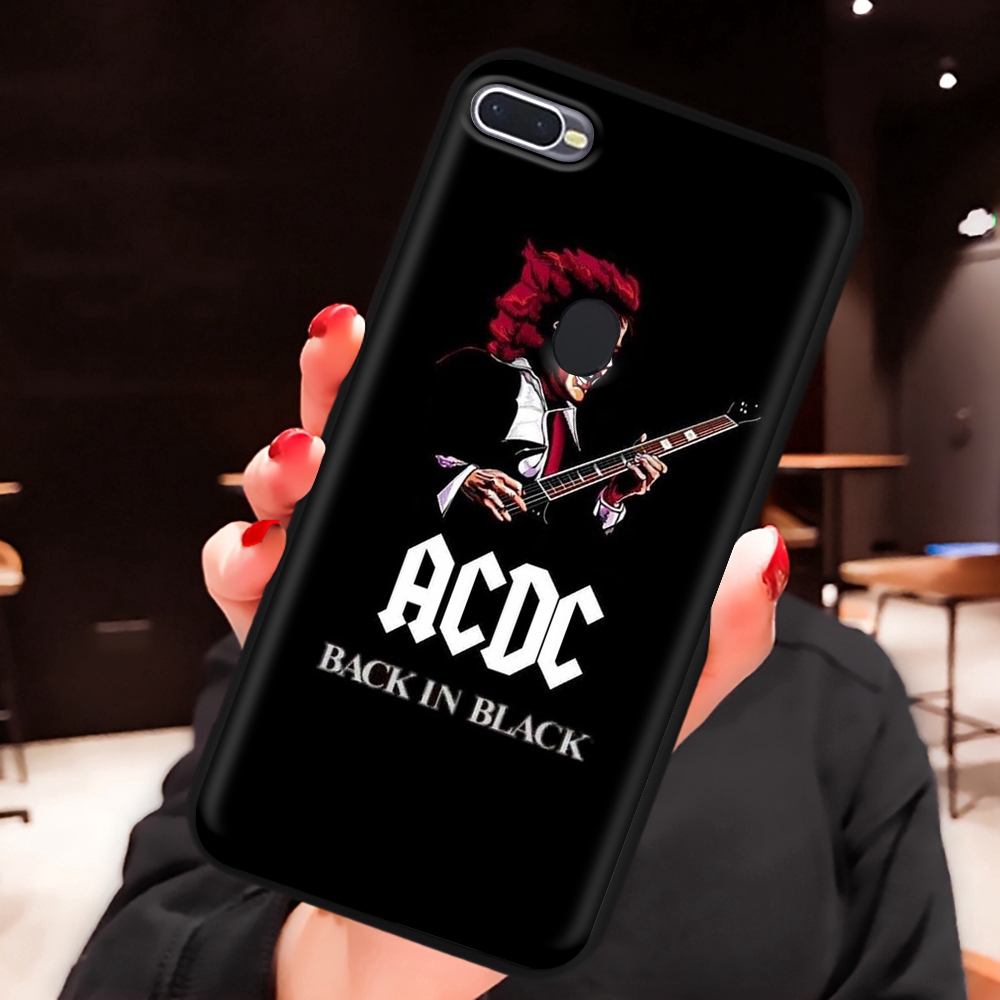 Ốp điện thoại mềm hình nhóm nhạc rock ACDC cá tính cho OPPO Realme 3 5 Q Reno 2 10X Z A5 A9 Pro 2020