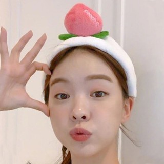 (inochi) Băng Đô trái Đào peach, Turban Quả Đào 3D Vải Bông Nhung Siêu Mềm