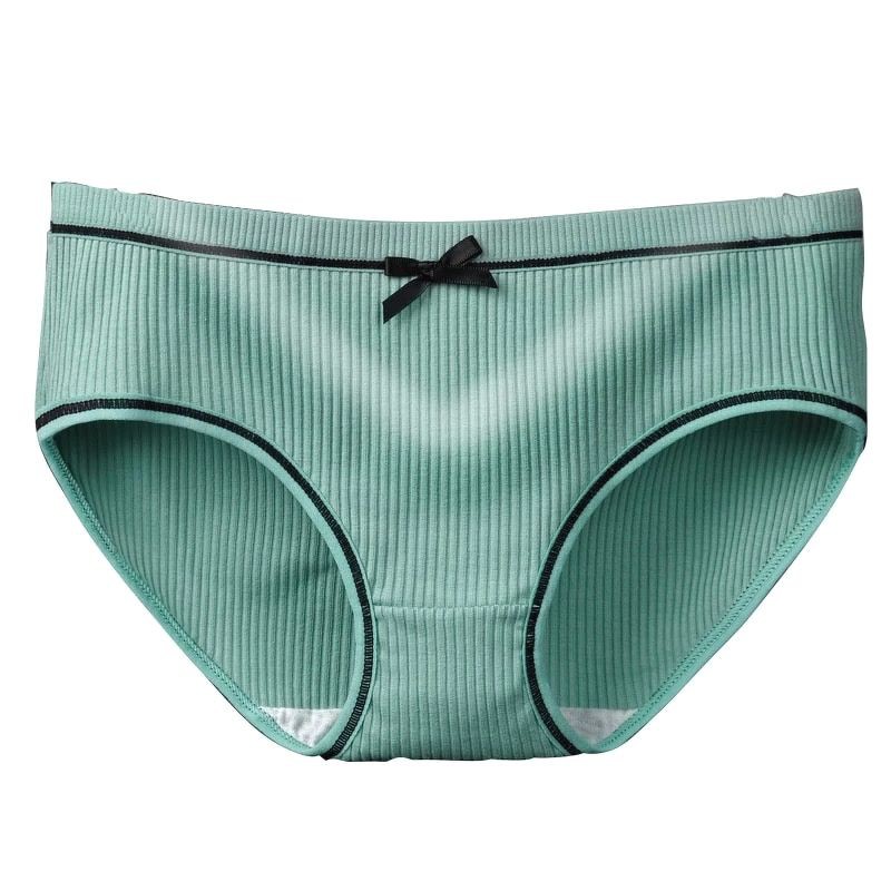 Quần lót cotton nữ gân tăm đính nơ KHÁNG KHUẨN | BigBuy360 - bigbuy360.vn