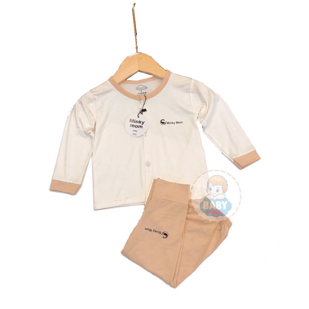 Quần áo trẻ em thu đông MINKY MOM Chính hãng dài tay đồ bộ bé gái bé trai sơ sinh 0 24 tháng tuổi quan ao tre em BDT5