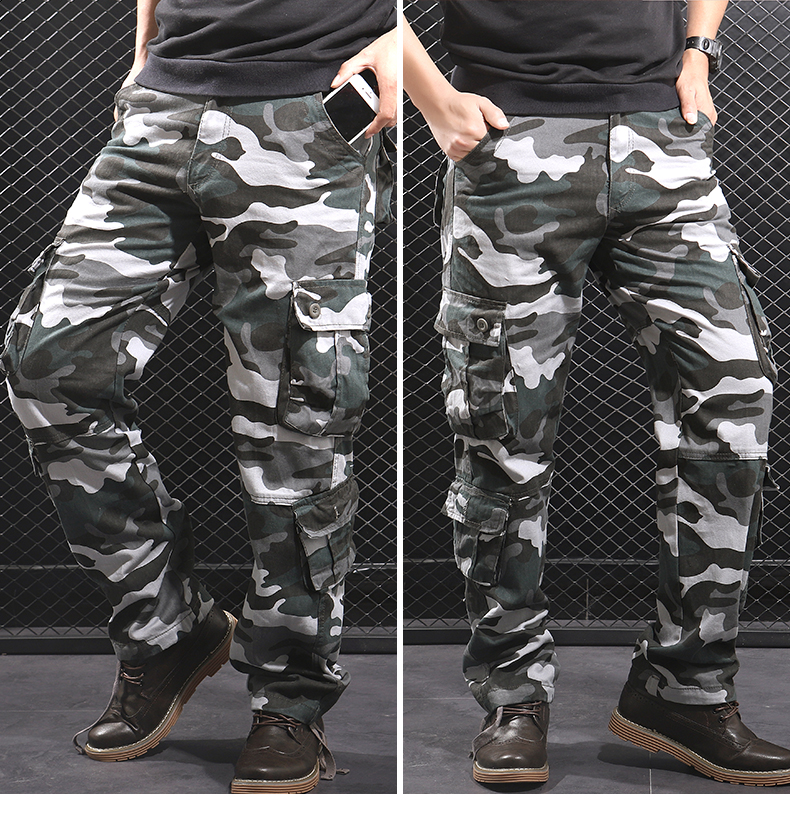 New Multi-pocket Camouflage Cargo Pants Men's Loose Large Size Tactical pants