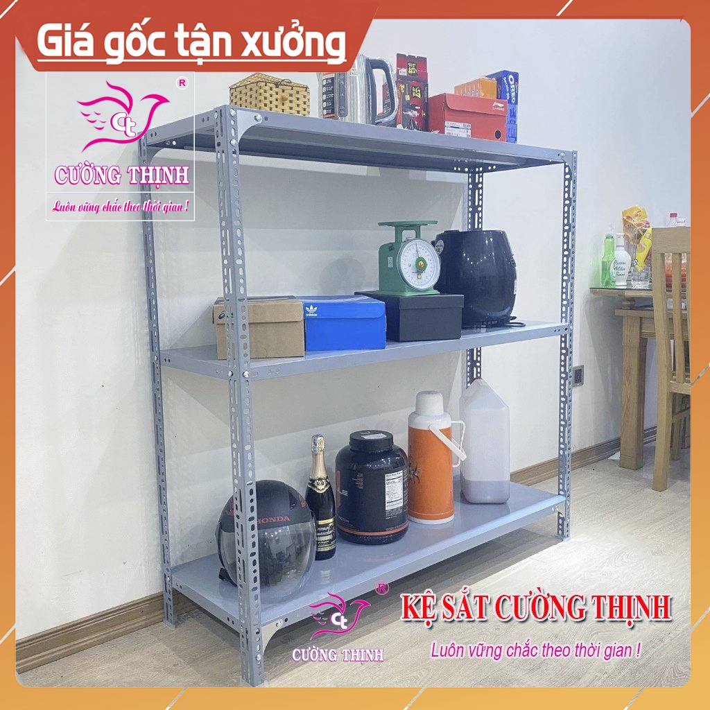 Kệ sắt đa năng 3 Tầng, Cao 120cm x Dài 120 cm x Rộng 40cm, kê sắt v lỗ, kệ để đồ nhà bếp