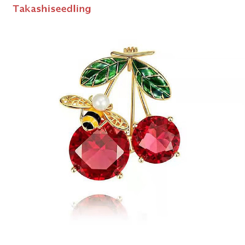 Ghim Cài Áo Hình Quả Cherry Đính Pha Lê Cổ Điển Thời Trang Cho Nữ