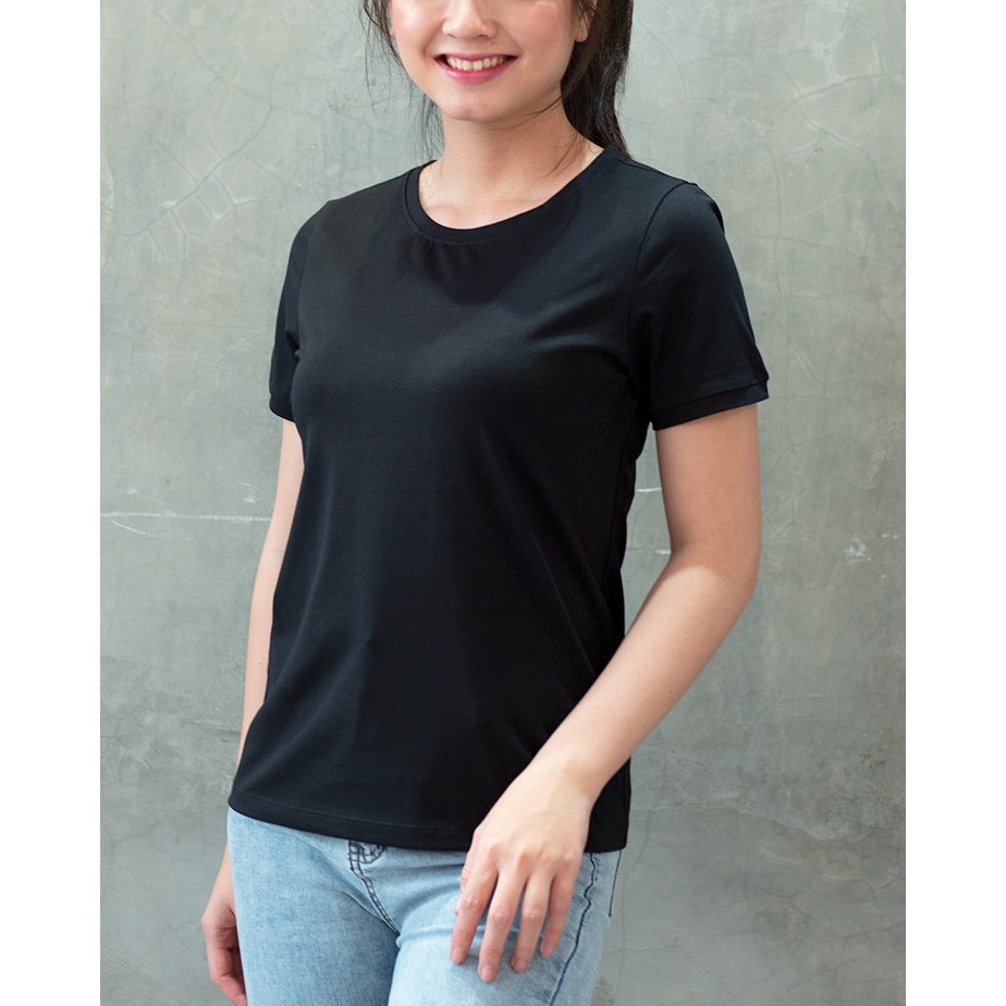 Áo thun nữ cổ tròn - Đen