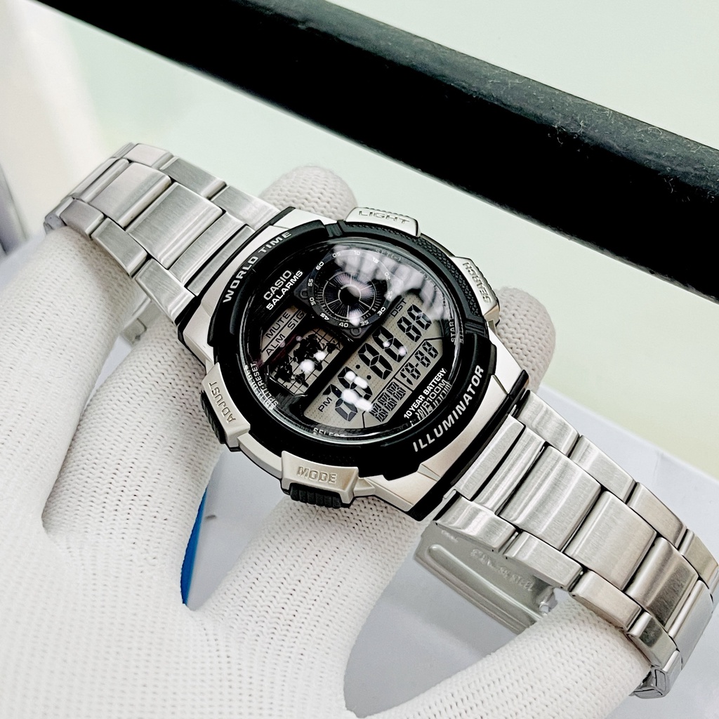 Đồng hồ nam điện tử dây thép Casio AE 1000WD-1AV Bảo hành 1 năm Hyma watch