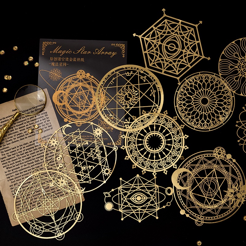 Set 10 Thẻ Giấy Họa Tiết Ren Lãng Mạn Chống Thấm Nước Dùng Trang Trí Album Ảnh/ Sổ Tay DIY