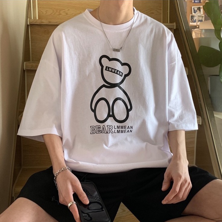 Áo Thun Tay Ngắn Cổ Tròn In Hình Gấu Thời Trang Dành Cho Nữ