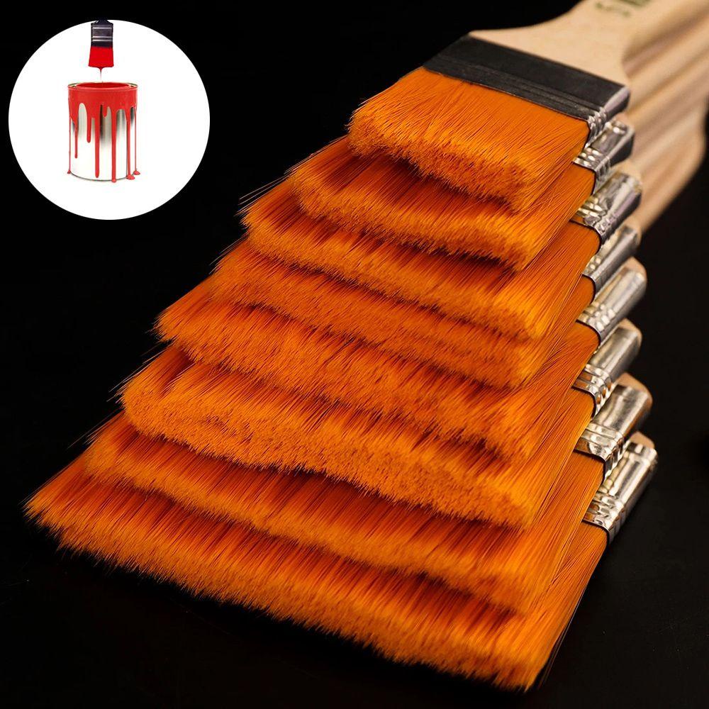 WTTLE Cọ Vẽ Trang Trí Tường Bằng Sợi Nylon Cán Gỗ DIY