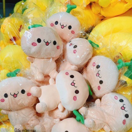 Gấu Bông Rau Mầm - Quà Tặng Cho Bé vải Nhung Mềm mịn, Mầm Cây Dễ Thương Chất Nhung 4 chiều