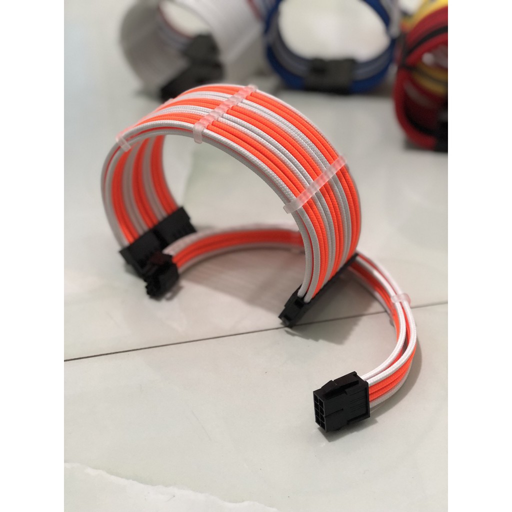 Dây nguồn bọc lưới 🌈FREESHIP🌈 nối dài 24Pin- 8Pin-6Pin 4Pin lõi 18AWG (Trang Trí PC)