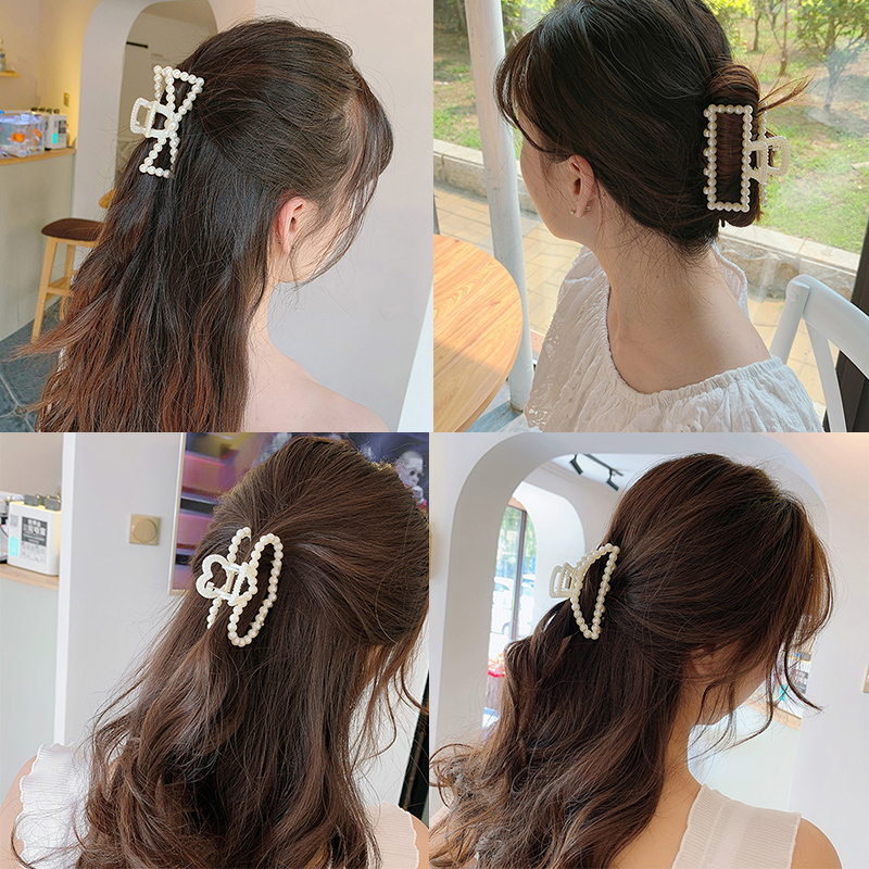 Kẹp tóc đính ngọc trai lớn phong cách Hàn Quốc thời trang thanh lịch cho nữ