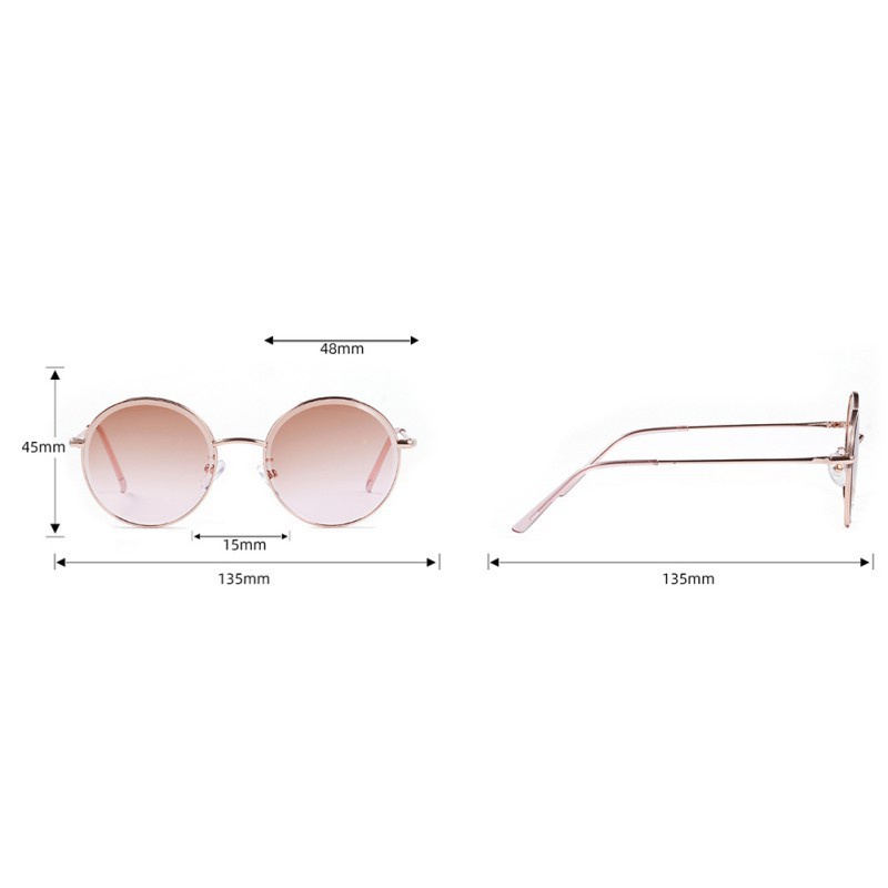 Kính Mát Gọng Kim Loại Tròn Chống Tia Uv Phong Cách Retro