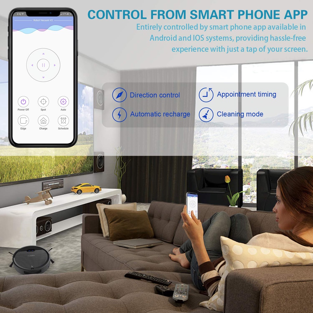 Bảo Hành 15 Tháng Robot Hút Bụi Lau Nhà Thông Minh Tự Động Sạc Pin - Intelligent Robot Cleaner