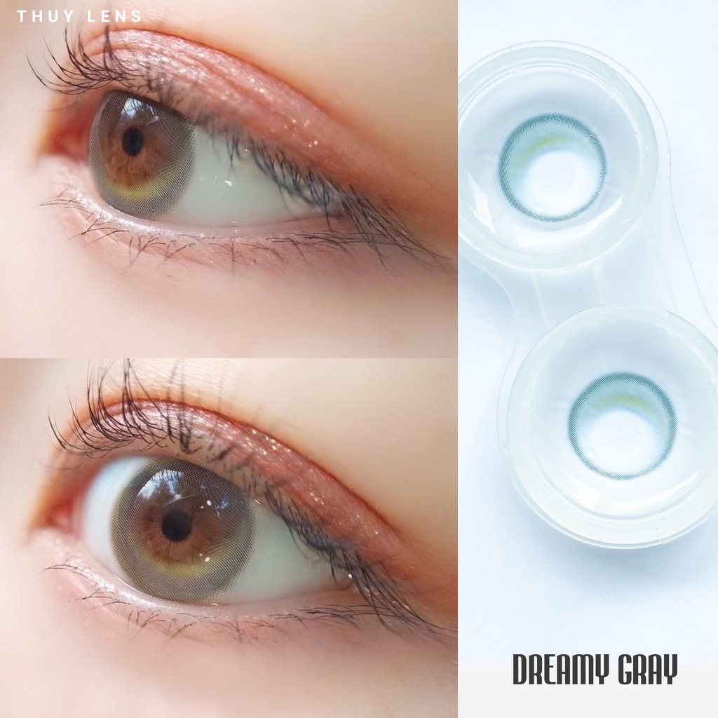 Kính áp tròng ZLENS cho mắt cận màu xám hiệu ứng filter độ cận từ 0 - 8 Dreamy Gray
