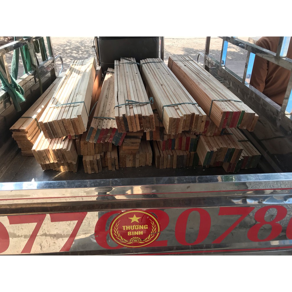 5 Nan gỗ pallet dài 9cm và 20cm - thanh gỗ thông decor đã bào 4 mặt