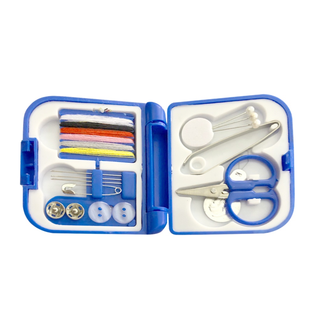 [house]Needles Threads Kit Mini Portable Sewing Tools DIY Scissors Tweezers Pins Buttons Set