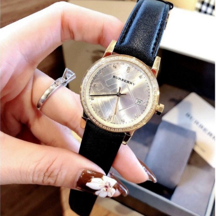 Đồng hồ nữ Burberry viền đính đá, thẻ bảo hành 12 tháng - Dongho.burberry