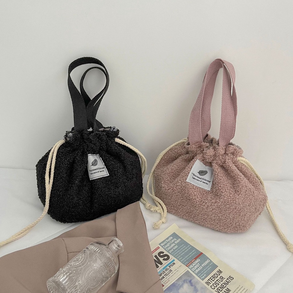 Túi Đeo Chéo Mini Phủ Lông Dễ Thương Thời Trang Cho Nữ