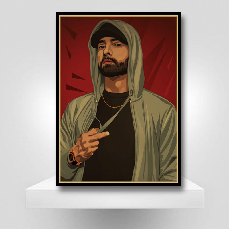 Eminem poster Giấy kraft Treo Tường Trang Trí In Hình rapper Sapper malone Cổ Điển hip hop Cho Quán bar / Phòng Khách