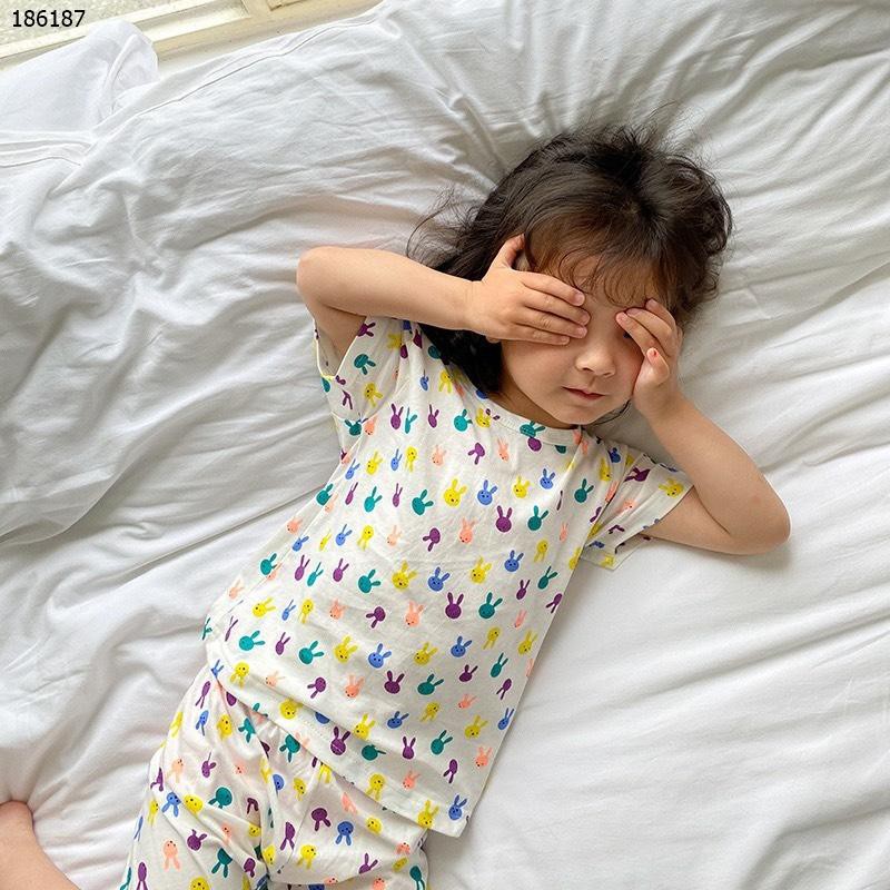 ĐỒ BỘ CHO BÉ GÁI CAYABE TAY NGẮN QUẦN LỬNG HÌNH THỎ NHỎ (QUẦN ÁO TRẺ EM)