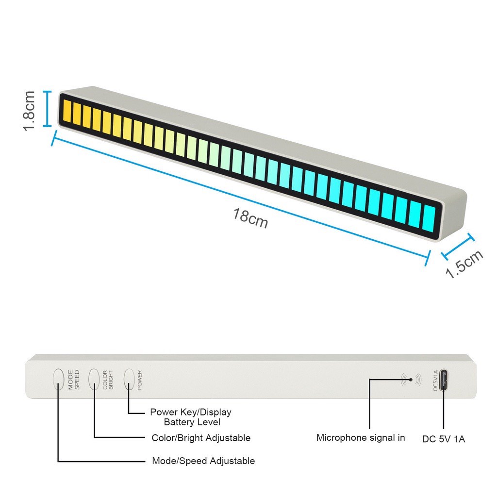 Đèn Led RGB, Led Thanh Cảm Ứng Nháy Theo Nhạc Tích Hợp Micro,Trang Trí Trên Ô Tô, ĐÈN DUY THẮNG