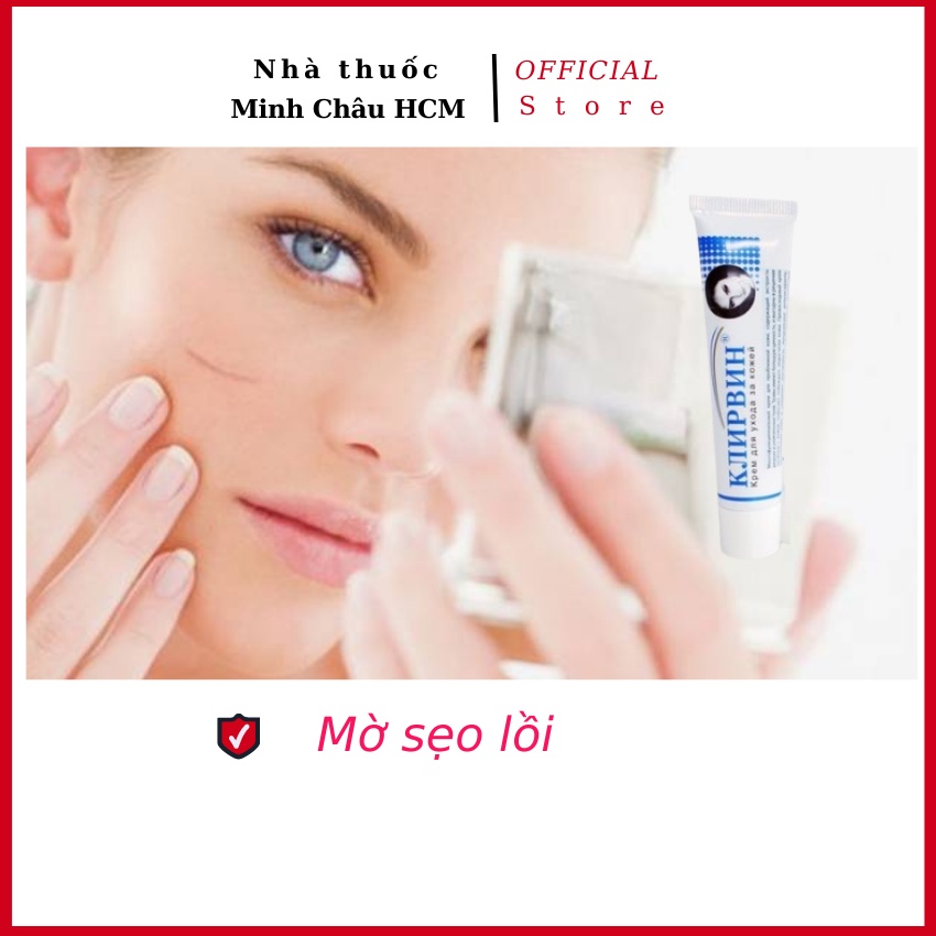 Kem giảm sẹo lồi, sẹo rỗ, sẹo thâm Nga Klirvin 25g nhập khẩu chính hãng - nhà thuốc Minh Châu HCM
