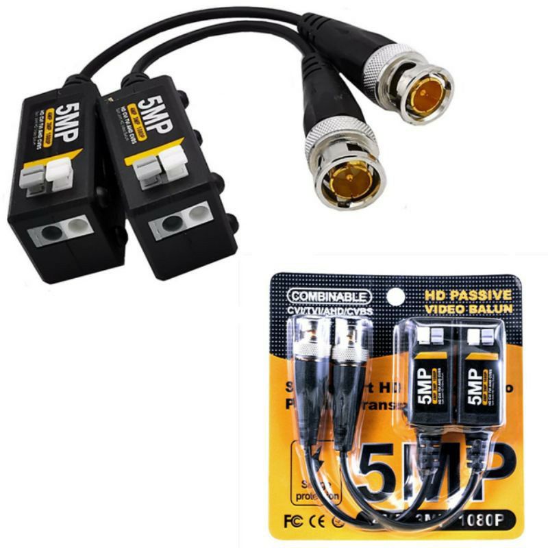 Balun camera 5mp bấm màu vàng hỗ trợ camera AHD/CVI/TVI khoảng cách lên đến 600m