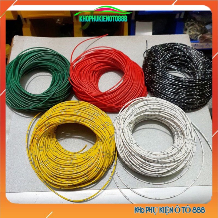 Cuộn 10 mét dây điện nhật lõi đồng 0.3mm, 0.5mm, 0.85mm, 1.25mm, 2mm nhiều màu chuyên dùng đấu điện cho ô tô xe máy