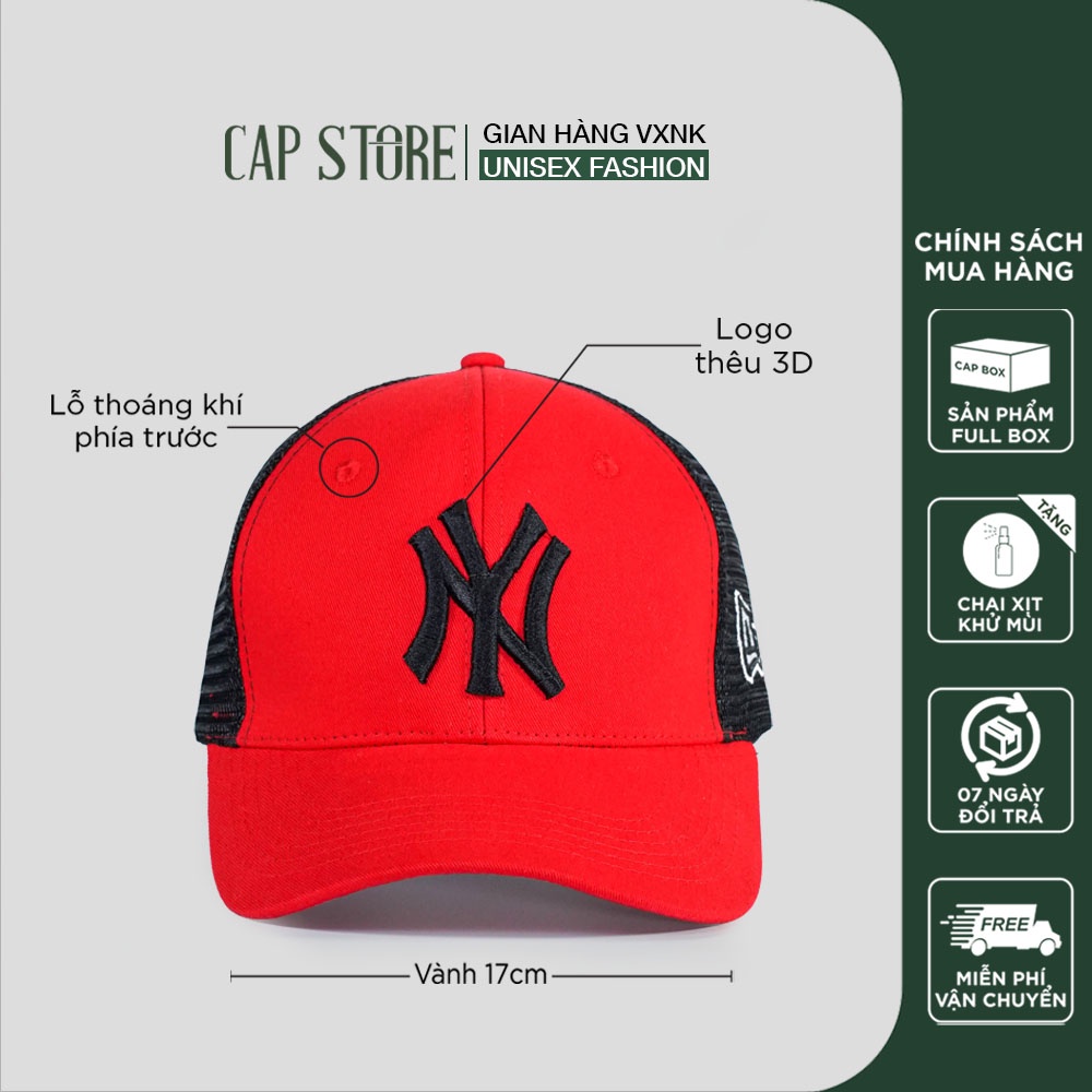 Mũ lưỡi trai NY - Nón lưỡi trai lưới cá tính cho cả nam và nữ phom unisex năng động kèm chai xịt vệ sinh mũ nón Capstore