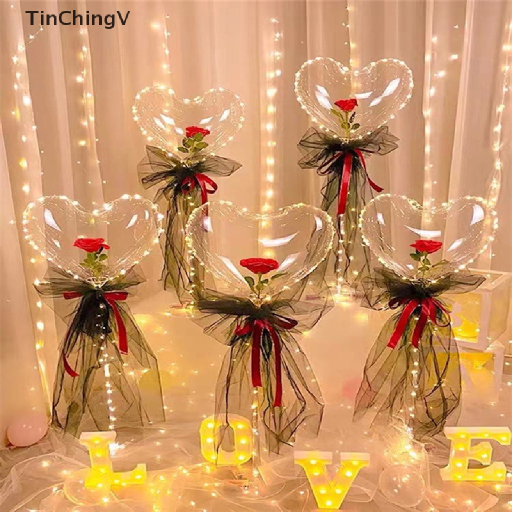 Bong Bóng Hình Hoa Hồng Có Đèn Led Trang Trí Sinh Nhật / Đám Cưới